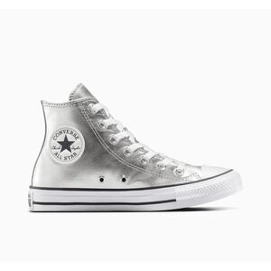 NEW W8 Unisex CONVERSE Chuck Taylor ALL STAR HI Metallic Canvas Silver (A14875C)